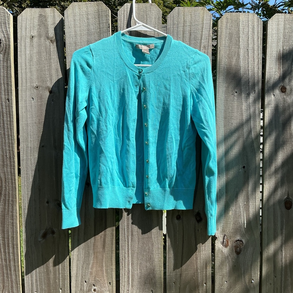 Banana Republic Turquoise Button-Up Cardigan